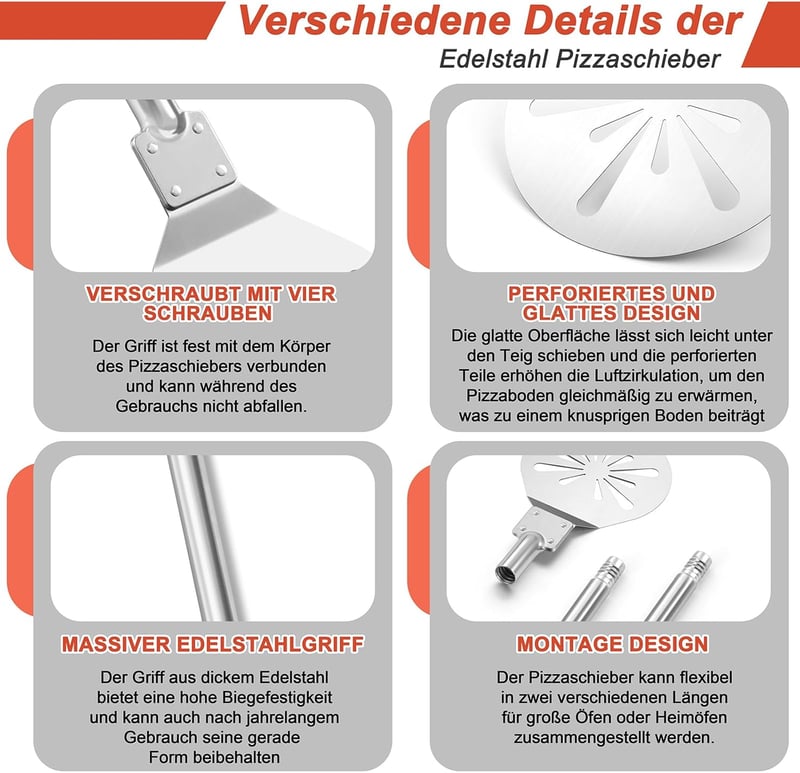 Homikit rozsdamentes perforált pizzalap 17,8x20,5cm leszedővel - 17,8cm, 1
