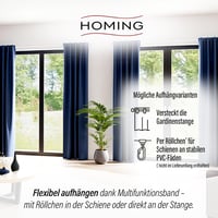Homing zatemňovací a zvukovoizolačný záves, jednofarebný modrý dekoračný textil, 1 ks 245 x 140 cm, do obývačky, spálne, detskej izby 8
