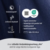 Homing zatemňovací a zvukovoizolačný záves, jednofarebný modrý dekoračný textil, 1 ks 245 x 140 cm, do obývačky, spálne, detskej izby 3