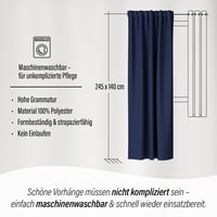 Homing zatemňovací a zvukovoizolačný záves, jednofarebný modrý dekoračný textil, 1 ks 245 x 140 cm, do obývačky, spálne, detskej izby 7