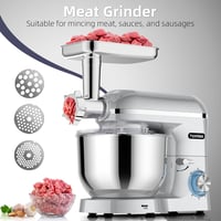 Homlee 3 az 1-ben Univerzális Konyhai Robotgép 1800W - 6 Sebességes Dagasztógép, Húsdarálóval, 1,5L Turmixgéppel és 5,5L Rozsdamentes Acél  4