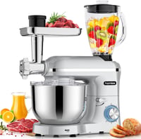 Homlee 3 az 1-ben Univerzális Konyhai Robotgép 1800W - 6 Sebességes Dagasztógép, Húsdarálóval, 1,5L Turmixgéppel és 5,5L Rozsdamentes Acél  1