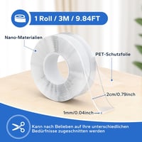 HOMMAND 3m Nano Kétoldalas Ragasztószalag, Extra Erős, Átlátszó, Nyomtraceless 2
