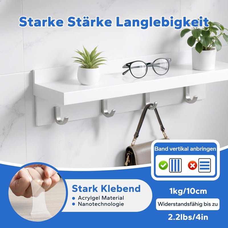 HOMMAND 3m Nano Kétoldalas Ragasztószalag, Extra Erős, Átlátszó, Nyomtraceless