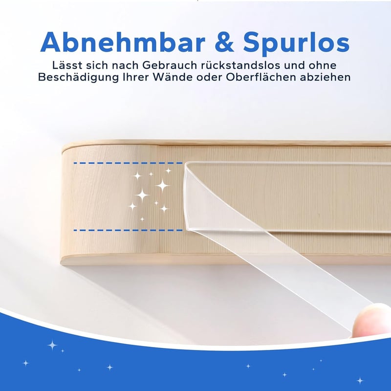 HOMMAND 3m Nano Kétoldalas Ragasztószalag, Extra Erős, Átlátszó, Nyomtraceless