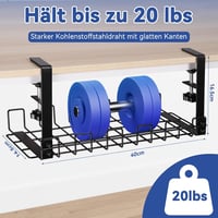 HOMMAND Asztal Alatti Kábel Szervező Fém Tartó Csipeszes Rögzítés Irodai Otthoni Fekete 6