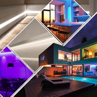 Hliníkový LED profil HOMMAND v tvare V 20 x 1 m, kanálik pre LED pásik s difúzorom, rohovou spojkou, koncovkami a montážnymi príchytkami 9