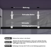 HOMMAND U-alakú LED Alumínium Profil 10m - Fekete LED Csatorna Diffúzorral, Sarokcsatlakozókkal és Rögzítőelemekkel, Beltéri LED Szalag Védő 7