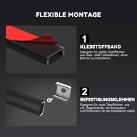 HOMMAND U-alakú LED Alumínium Profil 10m - Fekete LED Csatorna Diffúzorral, Sarokcsatlakozókkal és Rögzítőelemekkel, Beltéri LED Szalag Védő 6