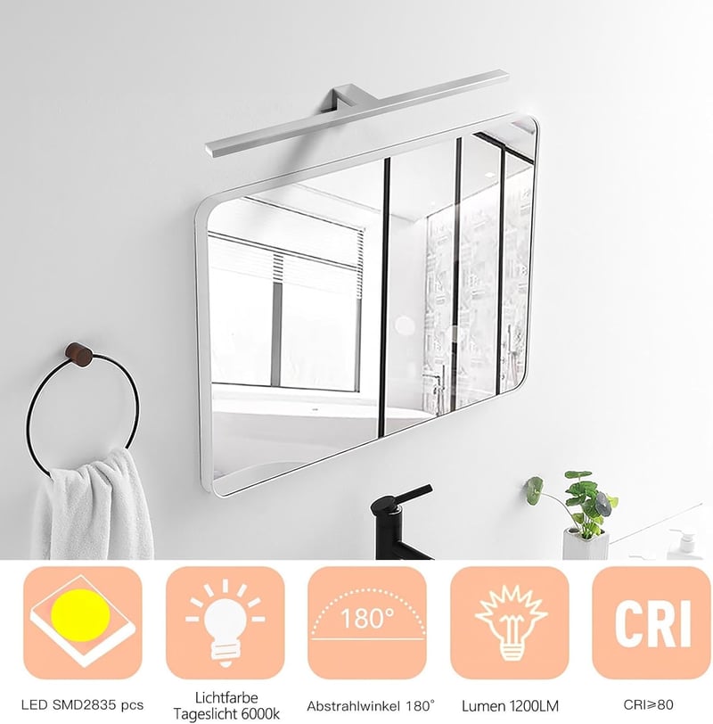 Hommie 60 cm LED fürdőszobai tükör világítás 1200 lm semleges fehér IP44