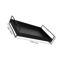 Homoyoyo Metalni Pladanj za Posluživanje s Ručkama, Pravokutni, 40x25 cm, Pladanj za Voće i Grickalice za Ured i Dom, Crni 4