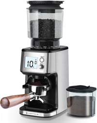 Homtone Elektromos Kávéőrlő 51 Fokozatú Őrlési Beállítással, Nagy Kijelzővel, Portafilter és Tartály Funkcióval Filteres Kávé Espresso Frenc 1