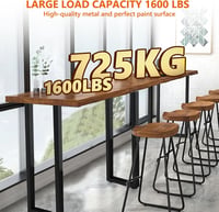 Homtone Fém Asztalláb Szett - 2 db Erős Szénacél Asztalváz, 105 cm Magas, 22 cm Széles, Fekete, Ipari Stílusú Bárasztalhoz, Reggelizőasztalh 6