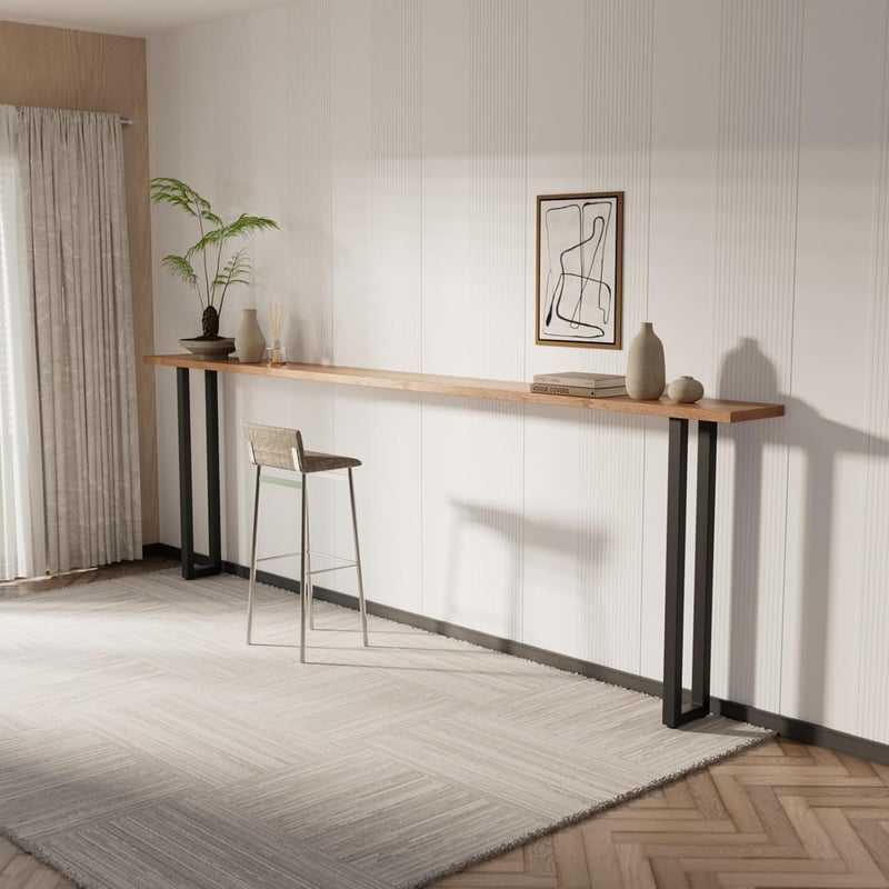 Homtone Fém Asztalláb Szett - 2 db Erős Szénacél Asztalváz, 105 cm Magas, 22 cm Széles, Fekete, Ipari Stílusú Bárasztalhoz, Reggelizőasztalh