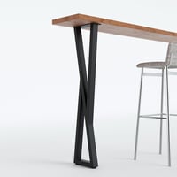 Homtone X-alakú Fém Asztalláb Szett (2db) - 105 cm Magas, Erős Szénacél Keret Bárasztalhoz, Reggelizőasztalhoz, DIY Projektekhez, Fekete, 72 1