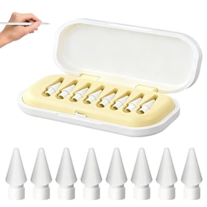 HOMTRAK 8 zamjenskih vrhova kompatibilnih s Apple Pencil 1/2/Pro/USB-C, izdržljiv polimerni vrh, precizan dodir za crtanje i pisanje bilješki na iPadu, prozirni