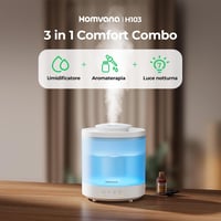 Umidificator cu aburi reci Homvana 1,8L, difuzor de uleiuri esențiale pentru copii, cu încărcare superioară, cronometru, aromaterapie și pentru plante 2