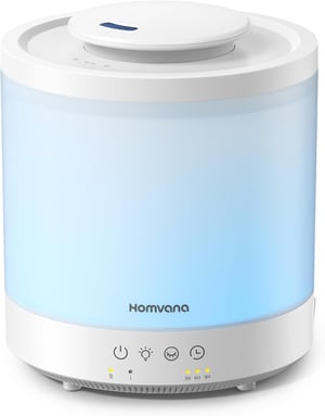 Umidificator cu aburi reci Homvana 1,8L, difuzor de uleiuri esențiale pentru copii, cu încărcare superioară, cronometru, aromaterapie și pentru plante