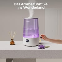 Homvana 3.6L hordozható párásító 360° hideg pára 34 órás működés csendes szürke 7