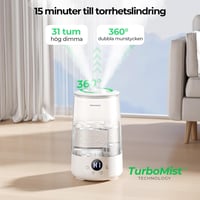 Homvana H101 párásító 3,6 L, 360° hideg köd, 16 dB, átlátszó 2