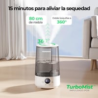 Umidificator cu încărcare superioară Homvana de 3,6 L, cu abur rece pentru ameliorarea secrețiilor nazale și a tusei, 16 dB, 34 de ore de funcționare, pentru plante, cu tăviță pentru aromaterapie în 7 culori, fără BPA 3