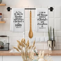 Homythe Keresztény Konyharuha Szett - Bibliai Idézetekkel és Imákkal Díszített Konyhai Törlőkendő, Vallásos Ajándék, 2 db, 59,9x39,9 cm 5