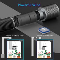 Hon&Guan 100mm Csőventillátor 221 m³/h Szabályozható Elszívó Ventilátor Üvegház Growbox Konyha Garázs Fekete 4