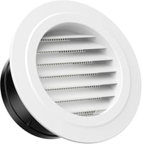 Hon&Guan 120mm Szellőzőrács Fehér ABS Rovarháló Védelem Légkondicionáló Fürdőszoba Konyha Garázshoz Kerek Szellőzőtakaró 1