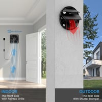 Hon&Guan 200mm ipari ventilátor sebességszabályzóval, csendes fém fürdőszobai ventilátor visszacsapó szeleppel 7