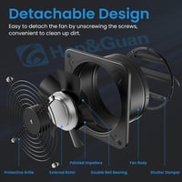 Hon&Guan 200mm ipari ventilátor sebességszabályzóval, csendes fém fürdőszobai ventilátor visszacsapó szeleppel 2