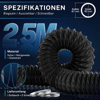 Hon&Guan 75mm Flexibilis Kipufogócső 5m Nylon Hőálló Szellőzéshez 6