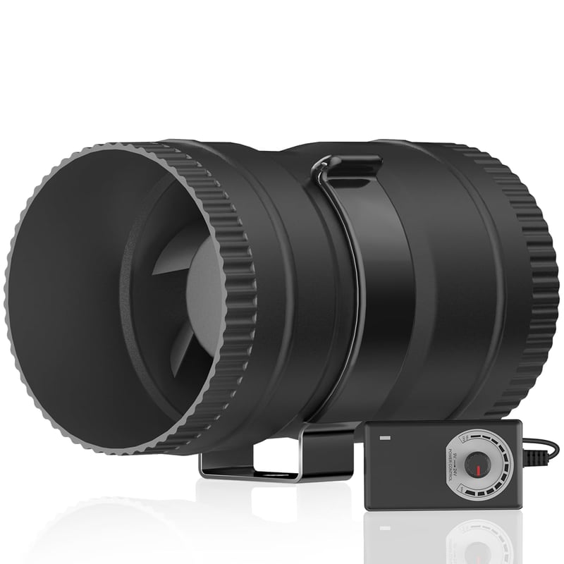 Hon&Guan kanalni ventilator, 75 mm, 204 m³/h, EU utikač - crni