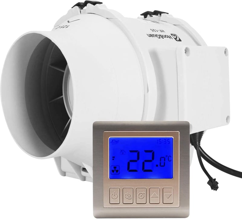 Hon&Guan Csatornázható Ventilátor Időzítővel és Páratartalom Szabályozóval