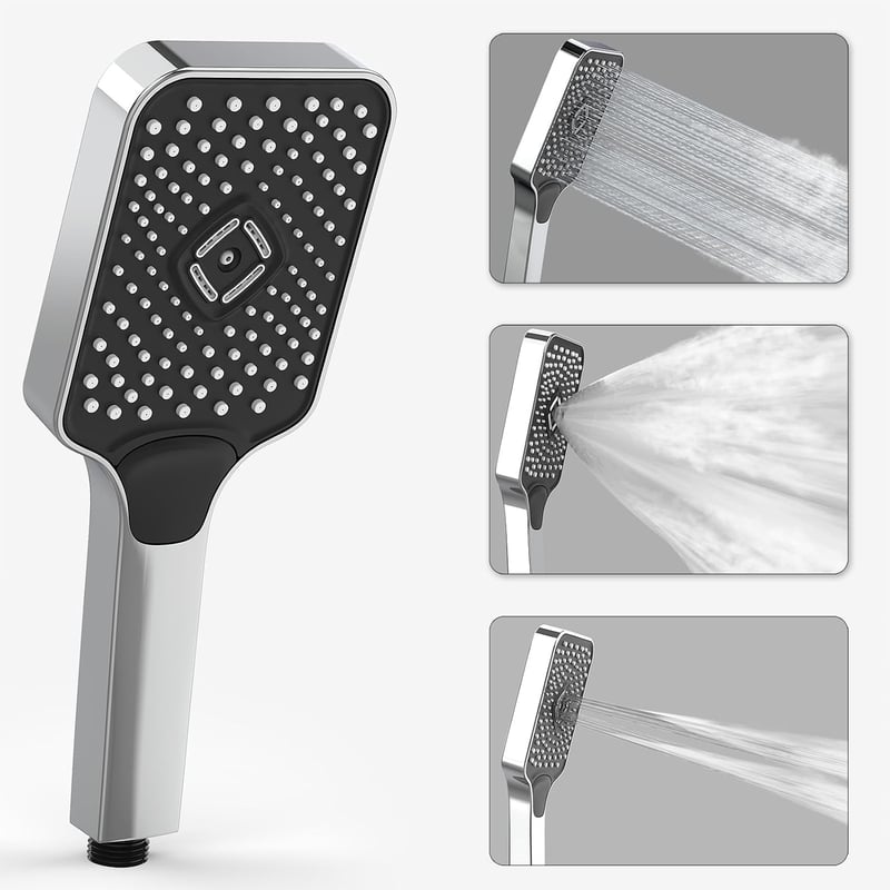 HONBOO 120mm zuhanyfej 3 funkciós vízspórlós krómozott magas nyomás
