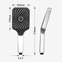 HONBOO 120mm zuhanyfej 3 funkciós vízspórlós krómozott magas nyomás 2