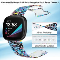 honecumi Színes szilikon csere karpánt Fitbit Sense és Versa 3 okosórához, állítható sport pánt férfiaknak és nőknek 3