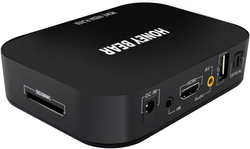 HONEY BEAR Full HD 1080P médialejátszó TV box 2TB külső merevlemezhez HDMI USB