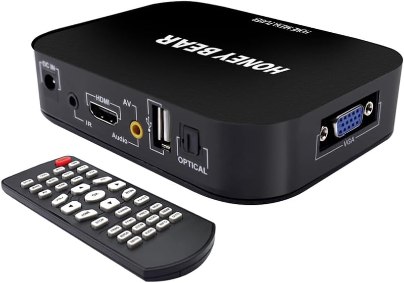 HONEY BEAR Full HD 1080P médialejátszó TV box 2TB külső merevlemezhez HDMI USB