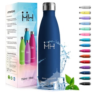 HoneyHolly termos boca od nehrđajućeg čelika 750 ml, bez BPA, pogodna za gazirana pića, nepropusna, za fitness, teretanu, bicikl