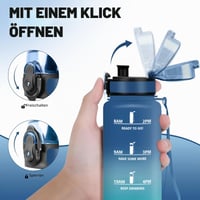Bidon sport HoneyHolly 500 ml cu marcaj de timp și filtru, sticlă de apă etanșă, fără BPA, pentru sport, fitness, yoga, școală, I 4