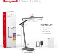 Honeywell H4 Sunturalux LED Íróasztali Lámpa - Szembarát Olvasólámpa 3 Színhőmérséklettel, 5 Fényerőszinttel, Automatikus Fényérzékelővel, I 8