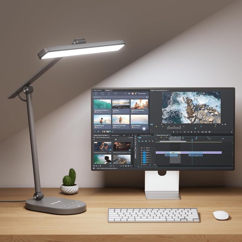 Honeywell H4 Sunturalux LED Íróasztali Lámpa - Szembarát Olvasólámpa 3 Színhőmérséklettel, 5 Fényerőszinttel, Automatikus Fényérzékelővel, I