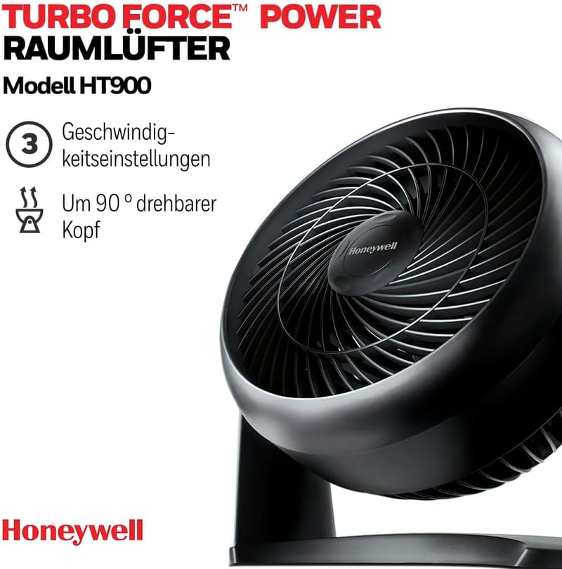 Honeywell HT-900E Turbó Ventilátor Erős és Csendes Működéssel