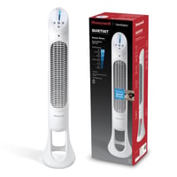 Ventilator turn oscilant Honeywell HYF260E4 QuietSet cu telecomandă, 5 viteze, oscilație 80°, temporizator, alb 1