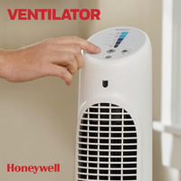 Ventilator turn oscilant Honeywell HYF260E4 QuietSet cu telecomandă, 5 viteze, oscilație 80°, temporizator, alb 3