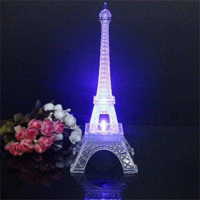 Honfitat LED Asztali Lámpa Eiffel Torony Színváltó Éjszakai Fény 25cm