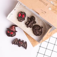 Set forme de copt din silicon HONGECB pentru Halloween – forme pentru biscuiți cu modele de dovleac, craniu și fantomă, set de 2 bucăți 5