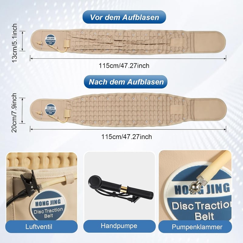 HONGJING Decompression háti támasz alsó hátfájdalom enyhítésére, felfújható lumbális rögzítő