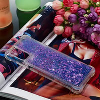 Husă pentru telefon cu șnur HongMan pentru Samsung Galaxy S9+/S9 Plus, cu sclipici și nisip lichid, Mov 7