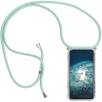 Husă HongMan pentru Samsung Galaxy A3 2017 / A320 cu șnur pentru gât, capac spate transparent, verde - Husă de telefon cu șnur și baretă de mână 1
